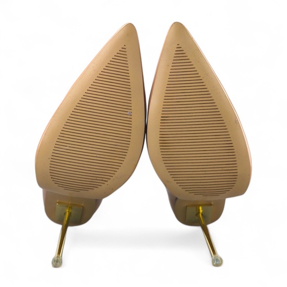 MAIERNISI Nude Patent 5.5" Gold Stiletto Pumps - Size 41 (US 10) - Picture 4 of 4